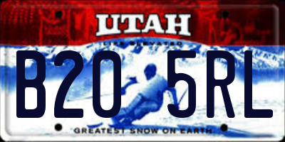 UT license plate B205RL