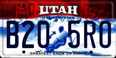 UT license plate B205RO
