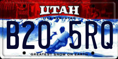 UT license plate B205RQ
