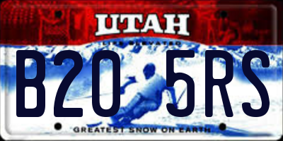UT license plate B205RS