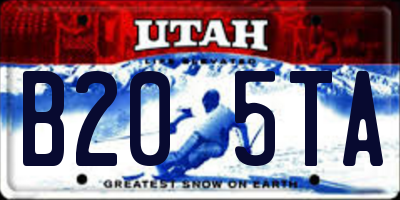 UT license plate B205TA