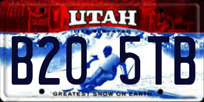 UT license plate B205TB