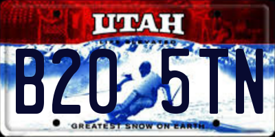 UT license plate B205TN