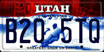 UT license plate B205TQ