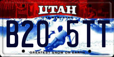 UT license plate B205TT