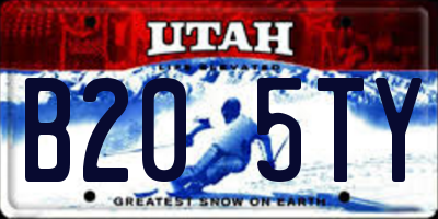 UT license plate B205TY