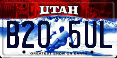 UT license plate B205UL