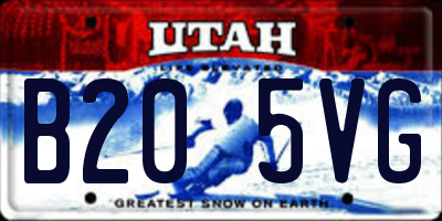 UT license plate B205VG