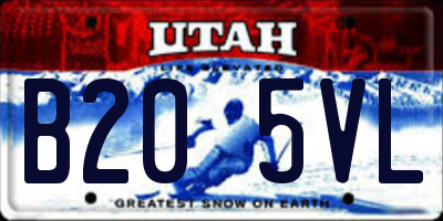 UT license plate B205VL