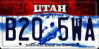 UT license plate B205WA
