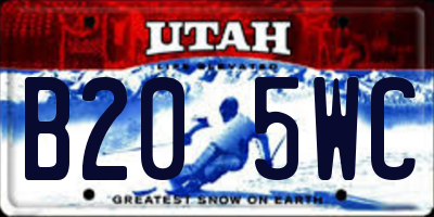 UT license plate B205WC