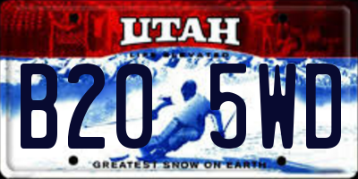 UT license plate B205WD
