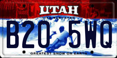 UT license plate B205WQ