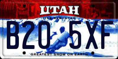 UT license plate B205XF