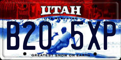UT license plate B205XP