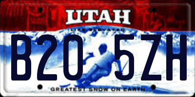 UT license plate B205ZH