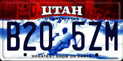 UT license plate B205ZM