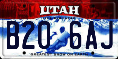 UT license plate B206AJ