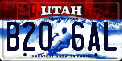 UT license plate B206AL