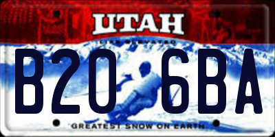 UT license plate B206BA