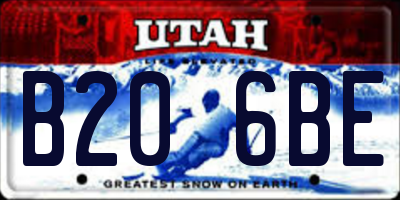 UT license plate B206BE