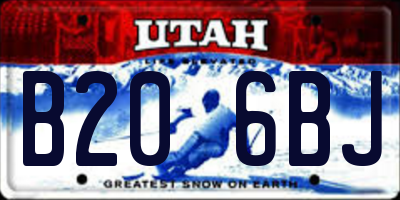 UT license plate B206BJ