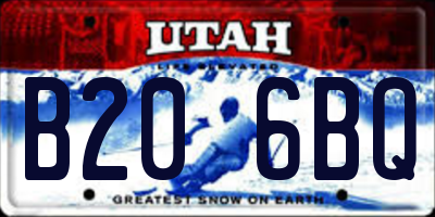 UT license plate B206BQ