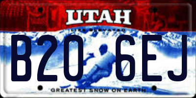 UT license plate B206EJ