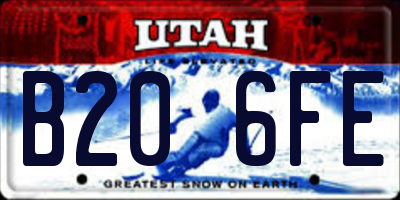 UT license plate B206FE