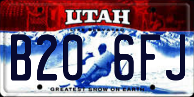 UT license plate B206FJ