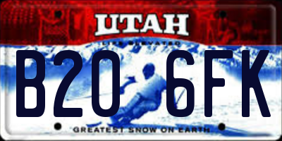 UT license plate B206FK