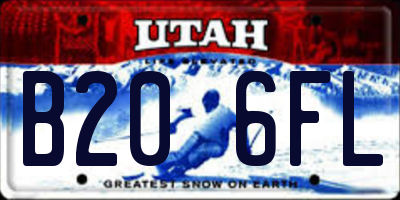 UT license plate B206FL