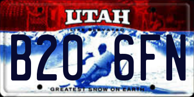 UT license plate B206FN
