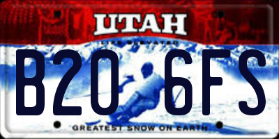 UT license plate B206FS