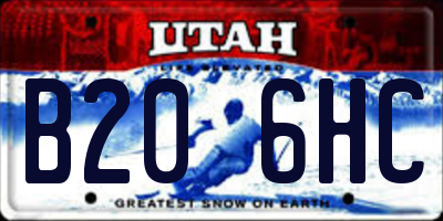 UT license plate B206HC