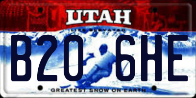 UT license plate B206HE