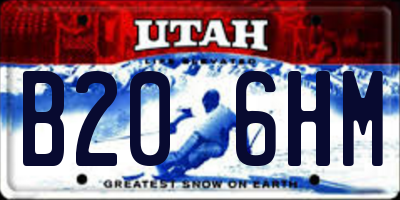 UT license plate B206HM