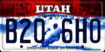 UT license plate B206HO