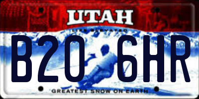 UT license plate B206HR