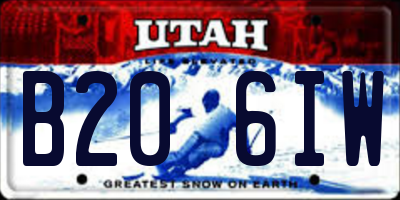 UT license plate B206IW