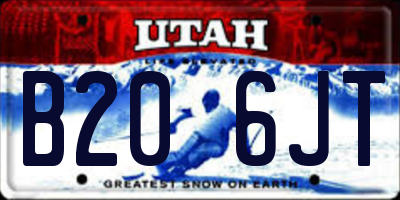 UT license plate B206JT