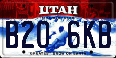 UT license plate B206KB
