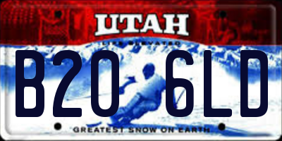 UT license plate B206LD