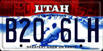 UT license plate B206LH