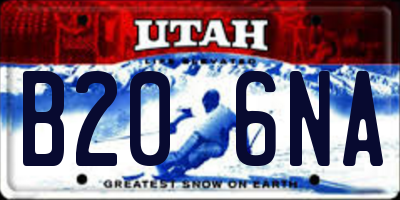 UT license plate B206NA