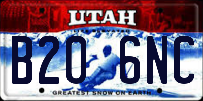 UT license plate B206NC