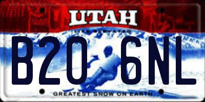 UT license plate B206NL