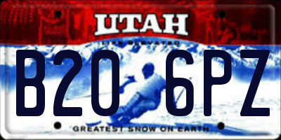 UT license plate B206PZ