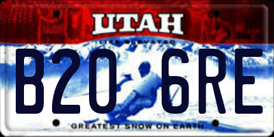 UT license plate B206RE