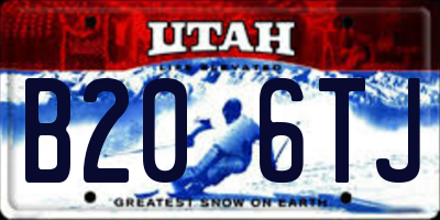 UT license plate B206TJ